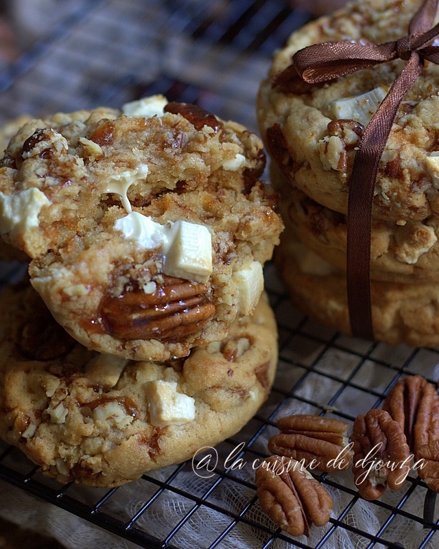 cookies chocolat blanc noix de pecan moelleux