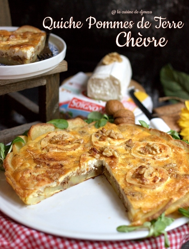 Quiche pommes de terre et buchette de chèvre soignon