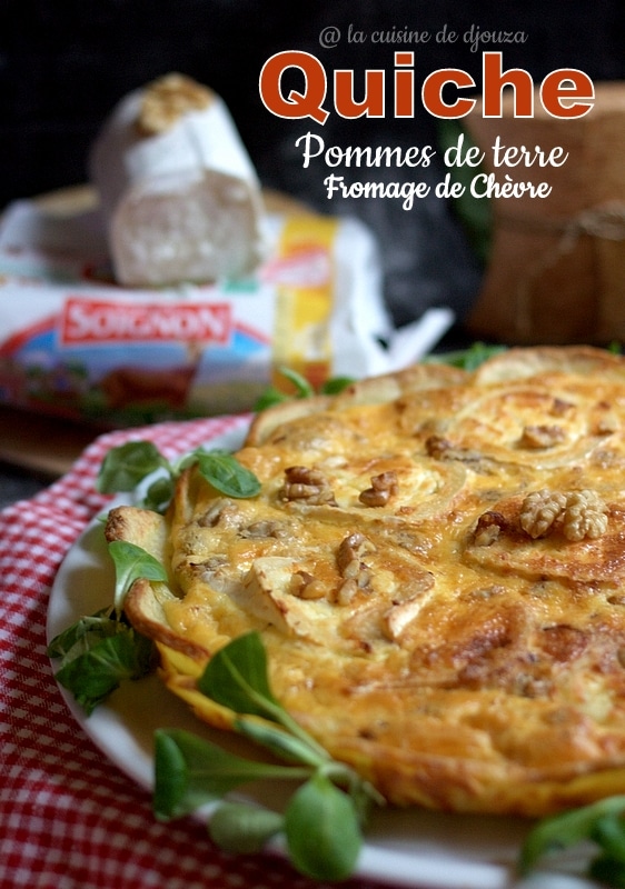 Recette de quiche sans gluten avec fond de pommes de terre et chèvre