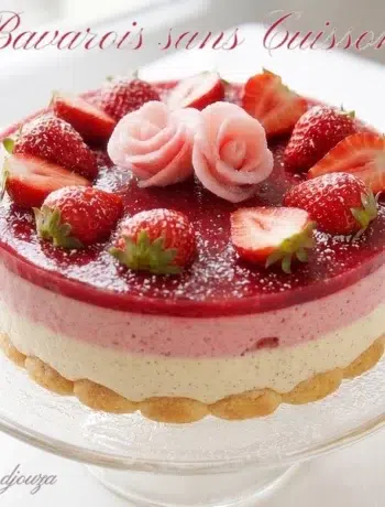 Entremet aux fraises sans cuisson
