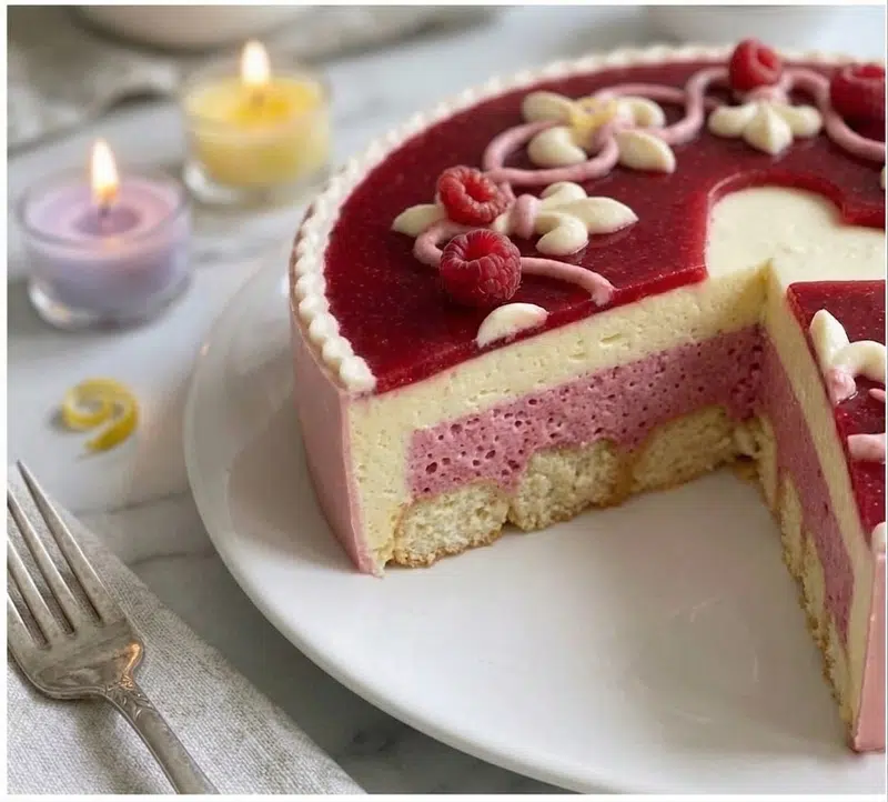 Bavarois sans cuisson framboises citron