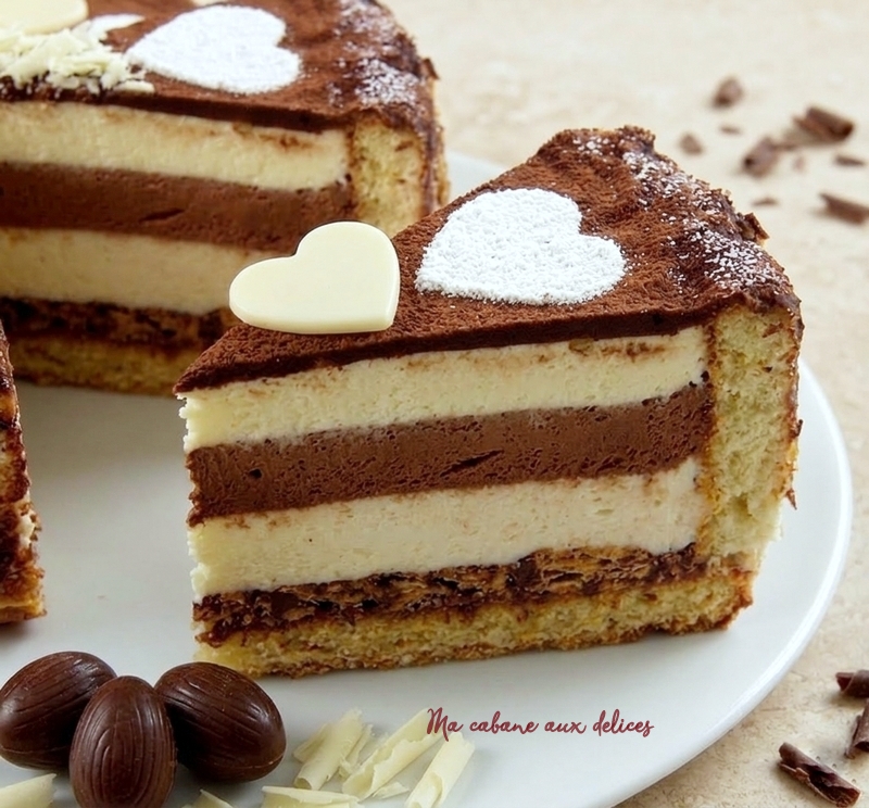 Entremets d'anniversaire poires chocolat