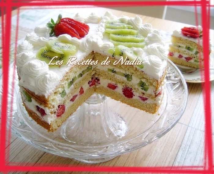 Gâteau génoise aux fruits