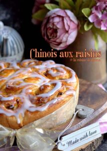 Chinois brioché crème pâtissière et raisins secs