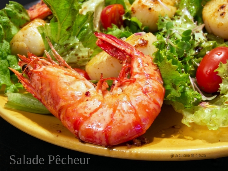 salade gambas noix de st jacques