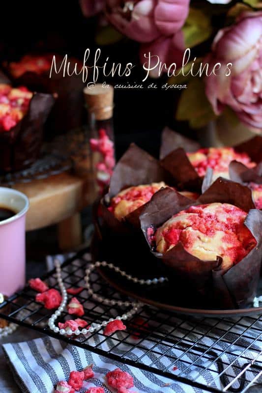 Muffins aux pralines roses Lyonnaises