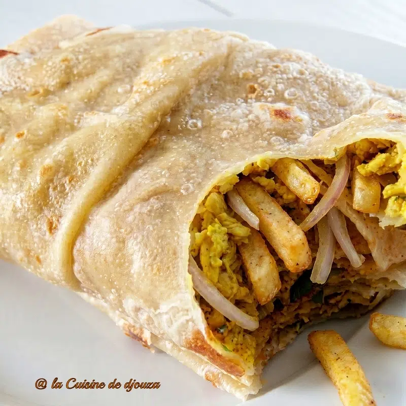 sandwich kebab avec galette roti prata