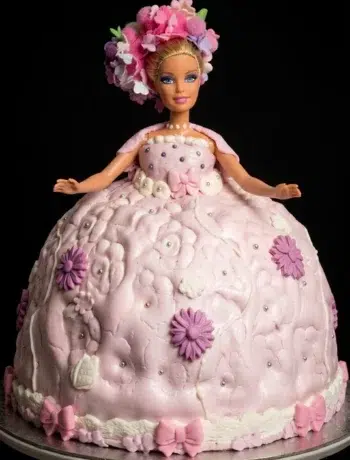 Gâteau Barbie en pâte à sucre