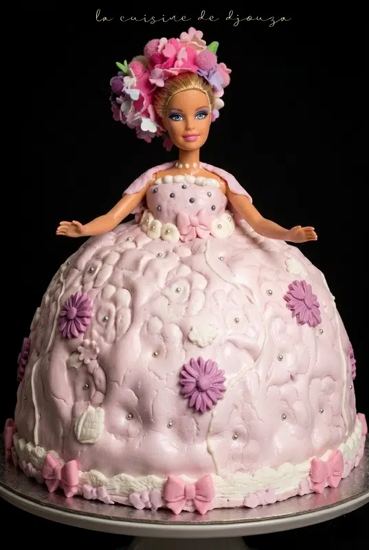 Gâteau Princesse Barbie en pâte à sucre
