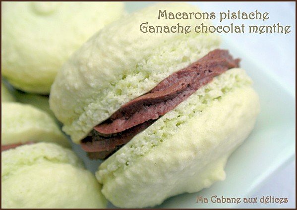 Macarons pistache chocolat menthe