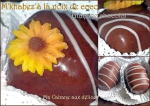 Mkhabez noix de coco au glaçage royal au chocolat, un gâteau algérois fondant au bon goût de citron