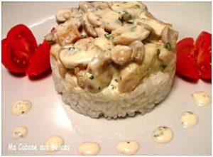 Medaillons de riz crème au champignons