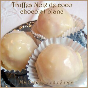 Truffes blanches noix de coco chocolat blanc