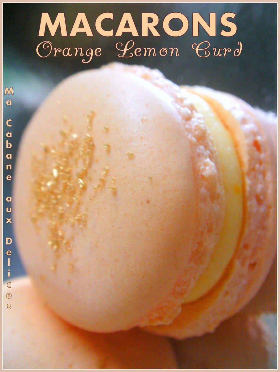 Macaron orange curd