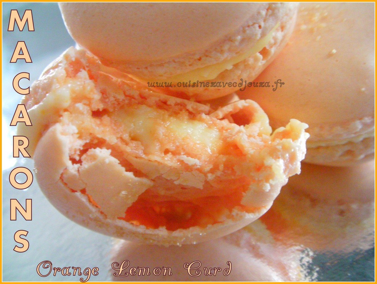 Macaron orange curd