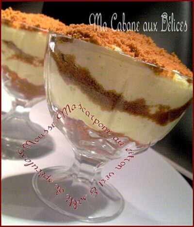 Mousse Mascarpone Citron Vert et Spéculoos