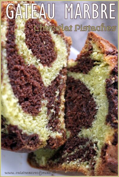 Cake marbré pistache chocolat