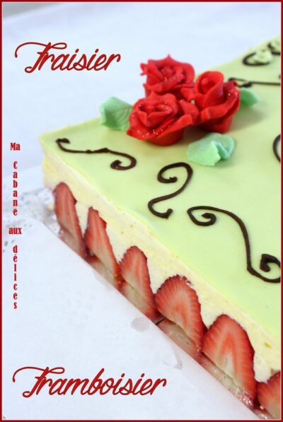 Gateau fraisier framboisier