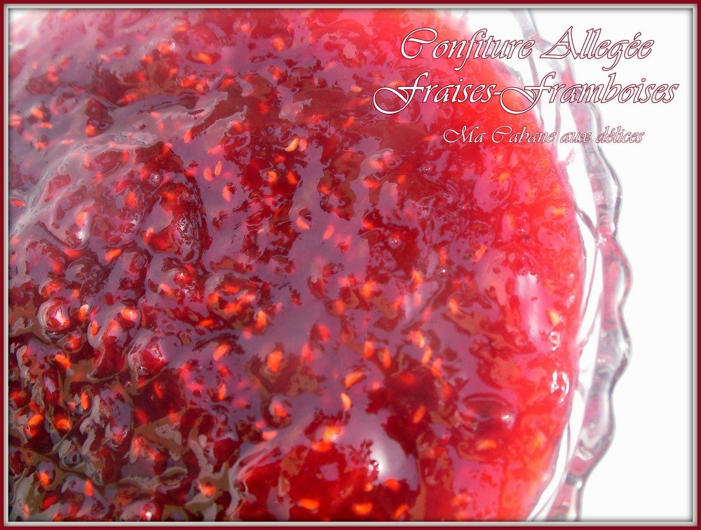 Confiture allégée fraises framboises
