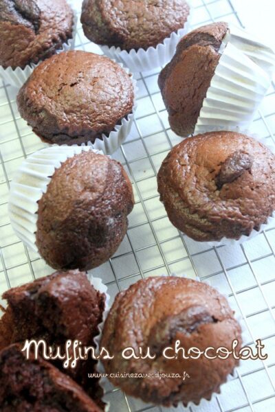 Muffins au chocolat bien gonflés