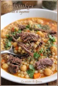 Plat traditionnel de Berkoukes à la viande express avec petits plombs
