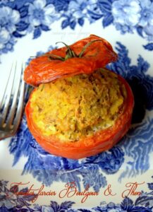Tomates farcies au boulgour thon épices et coriandre