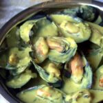 Moules mouclade au curry et curcuma sans vin