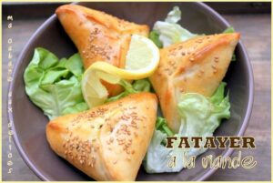 Fatayer chausson a la viande hachée et légumes, recette ramadan