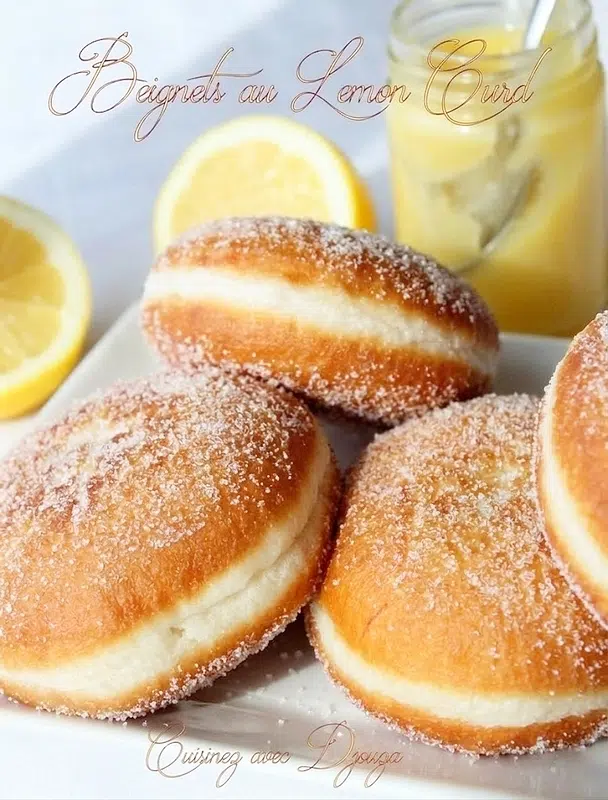 Beignet au citron maison garni de lemon curd