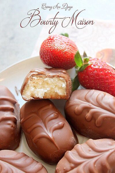 Bounty fait maison, barre chocolat noix de coco