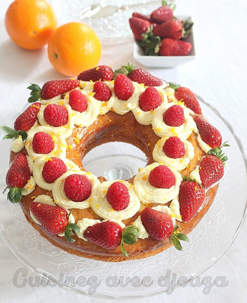 Gateau fraise et orange