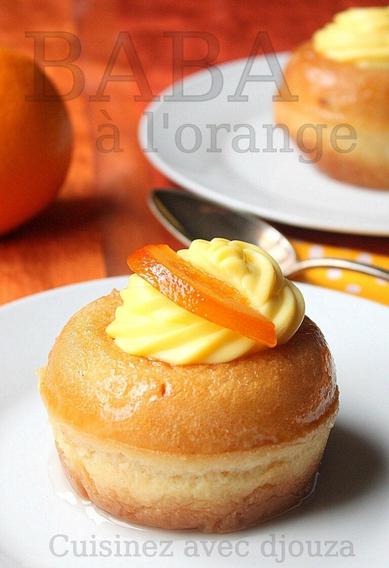 Baba au rhum ou mini savarin à l'orange sans alcool