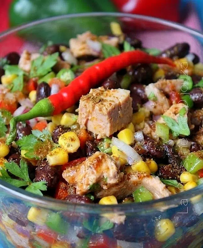 Salade mexicaine aux haricots rouges au thon