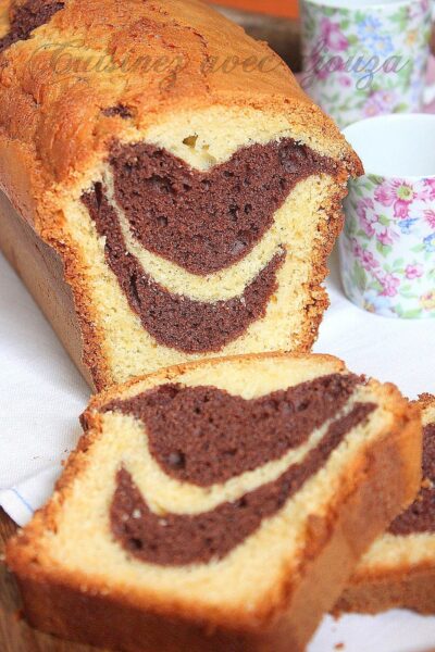 Gateau au yaourt marbré et au chocolat