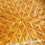 Recette Baklawa en rosace avec schéma de la découpe
