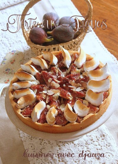Tarte meringuée aux figues {à la crème pâtissière}