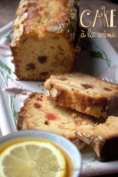 Cake à la crème fraîche et fruits confits