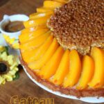 Gateau aux peches au sirop et amandes