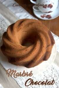 Cake marbré vanille chocolat en poudre