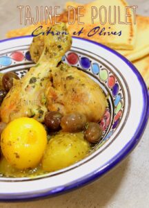 Tajine de poulet citron olives
