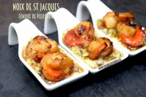 Recette Noix de St Jacques et fondue aux poireaux