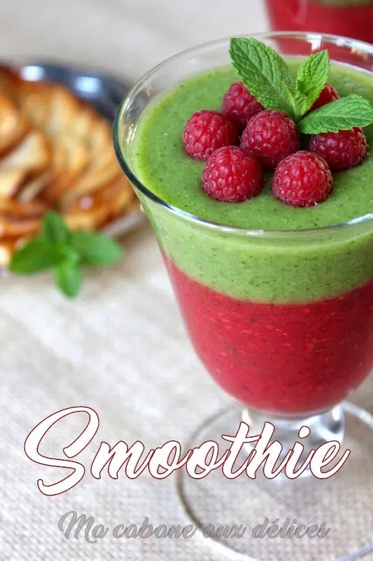 jus de smoothie frais kiwis framboise