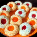 Sablés noix de coco et confiture aux blancs d'oeufs