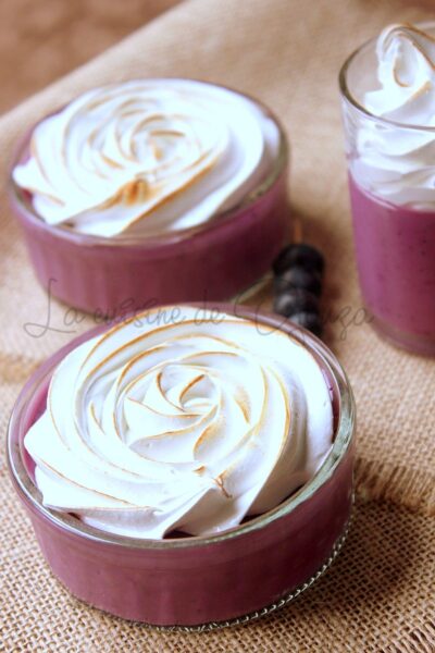 Crème Dessert meringuée aux myrtilles facile