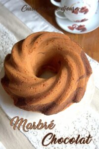 Cake marbré vanille chocolat en poudre