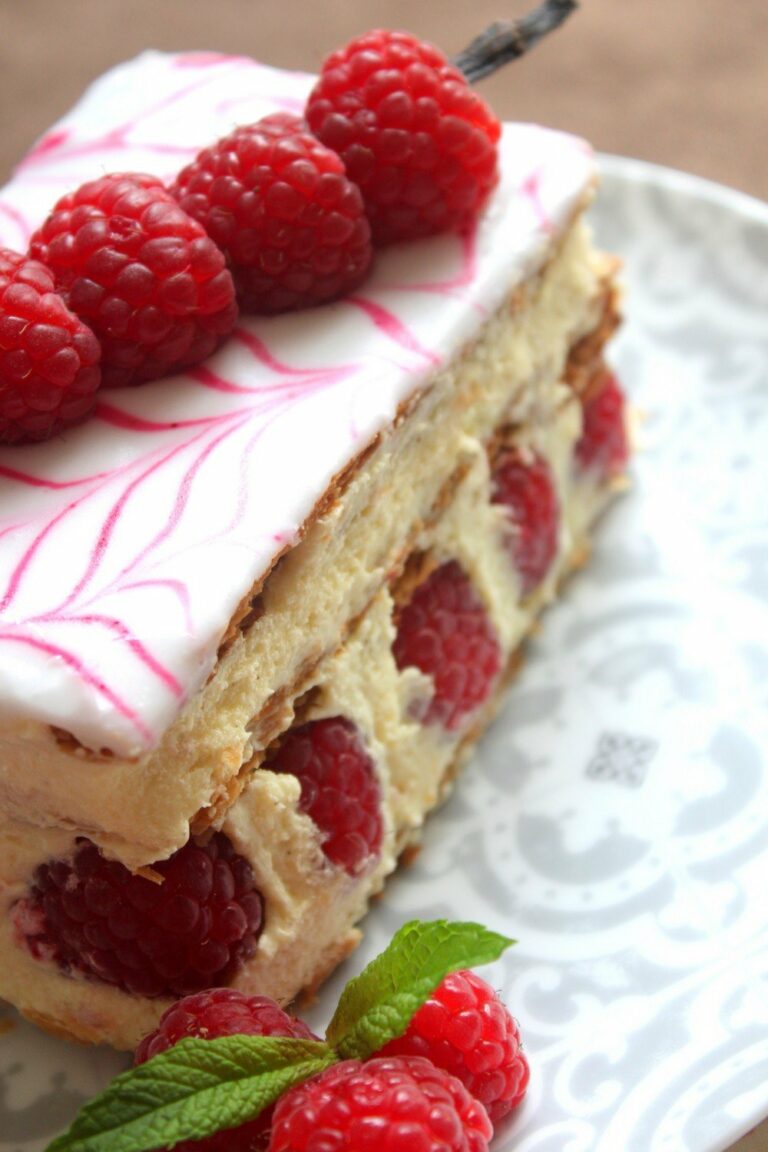 Mille feuille à la crème mousseline allégée {recette facile}