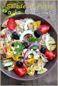 Salade de pâtes colorées à la grecque