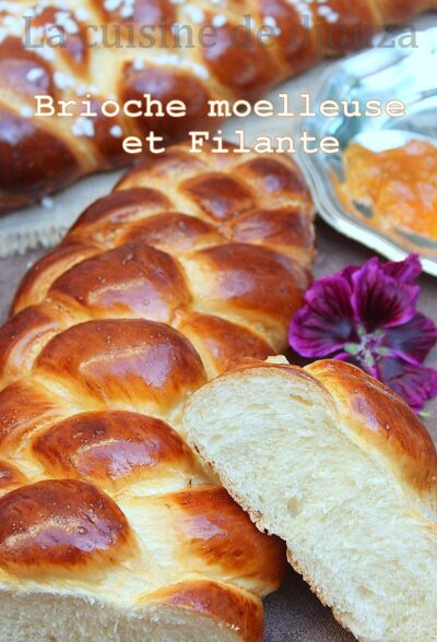 Brioche tressée moelleuse et sa mie filante