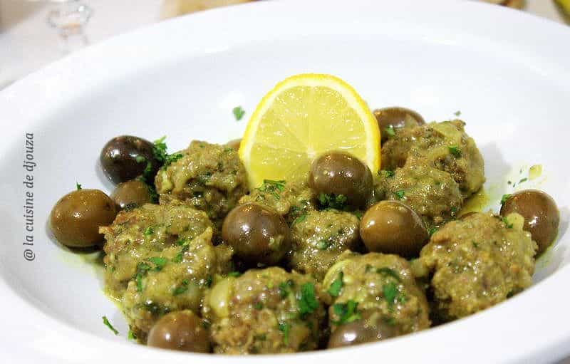 Tajine boulette de viande olives violettes