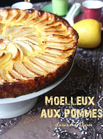 Moelleux aux pommes et crème de flan